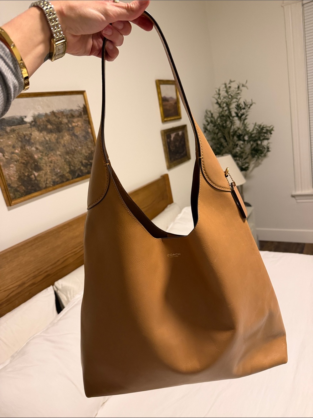 Coach Brooklyn 39 Tan Leather Shoulder Tote - Picture 15 of 16